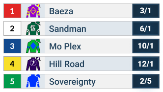 2025 Jim Dandy Stakes Official Odds Table.