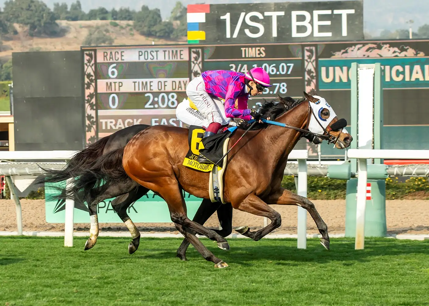 Motorious Running over a turf surface
